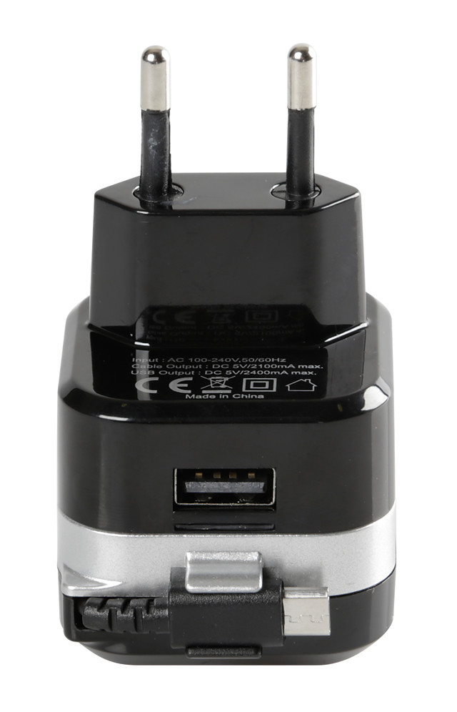 Caricabatteria da rete Micro Usb con 1 porta Usb - Fast Charge - 2400 mA - 100/230V - immagine 3
