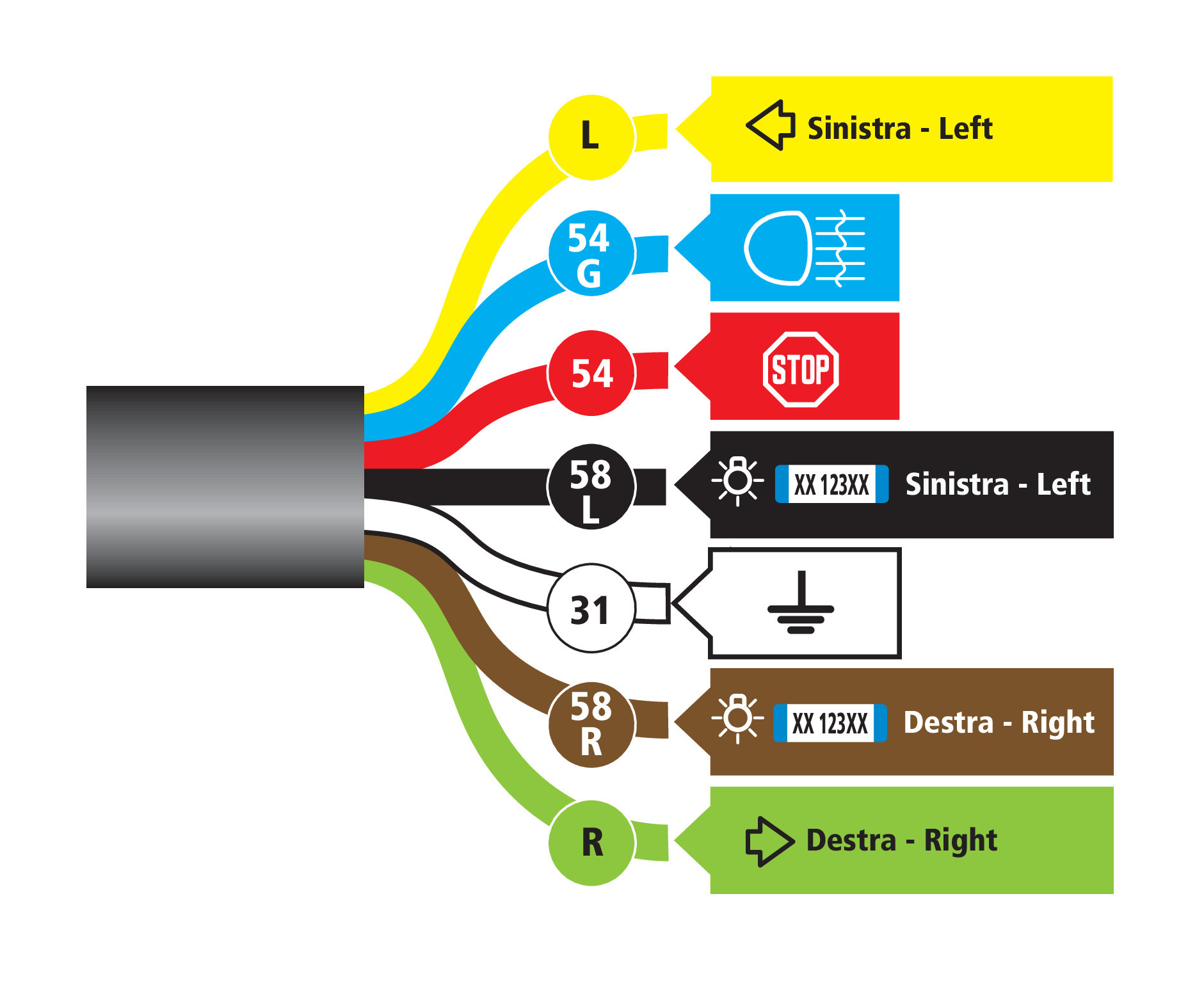 Presa 7 poli con cablaggio da 160 cm - immagine 4