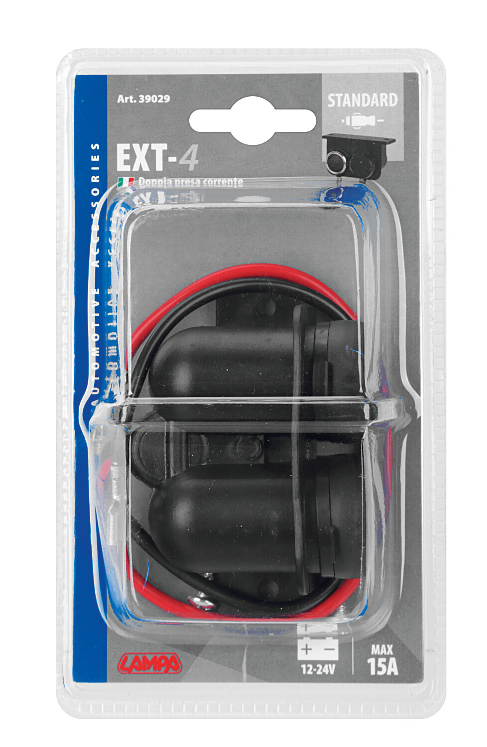 Doppia presa corrente impermeabile, montaggio in superficie, 12/24V - immagine 3