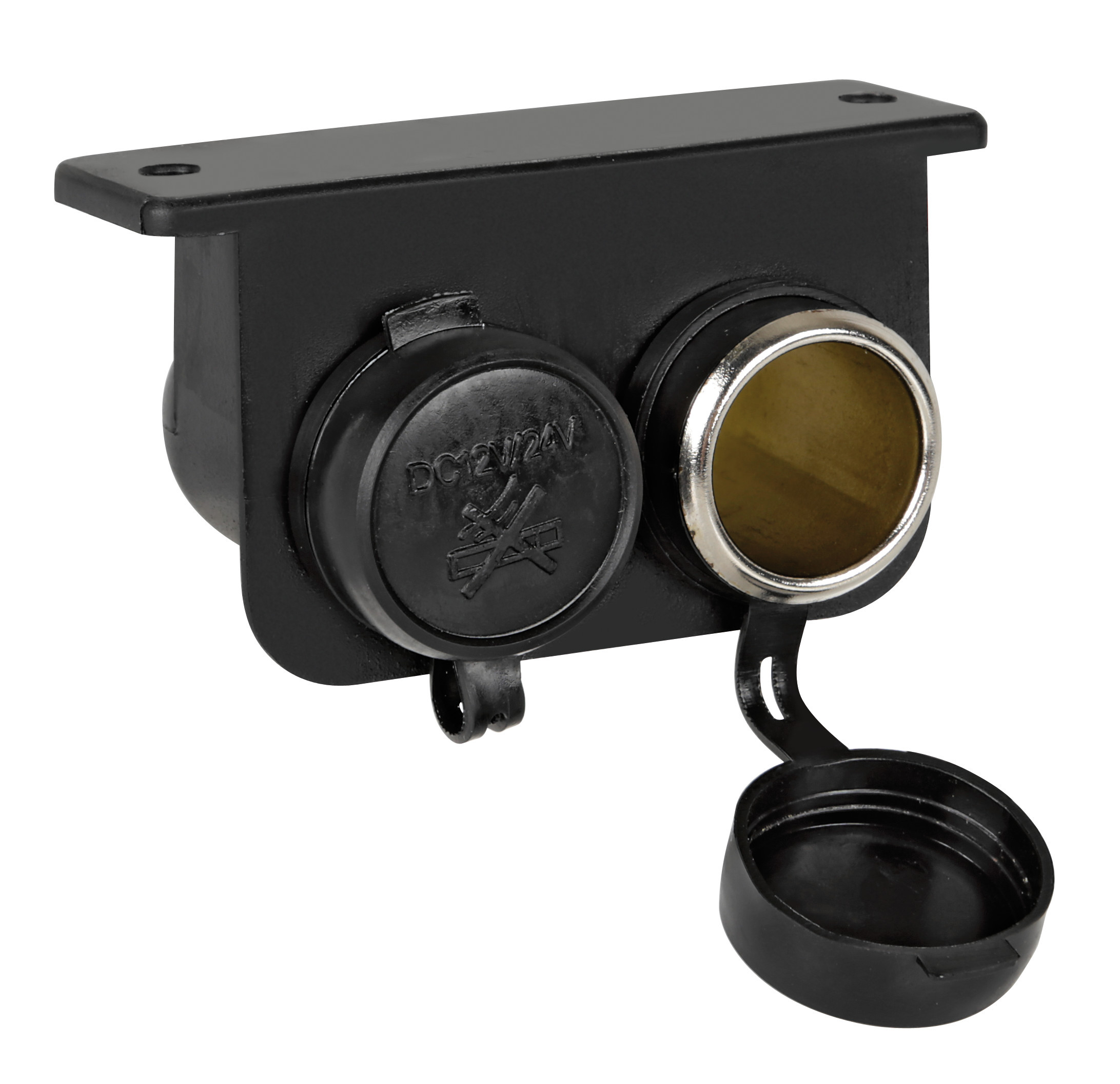 Doppia presa corrente impermeabile, montaggio in superficie, 12/24V - immagine 2