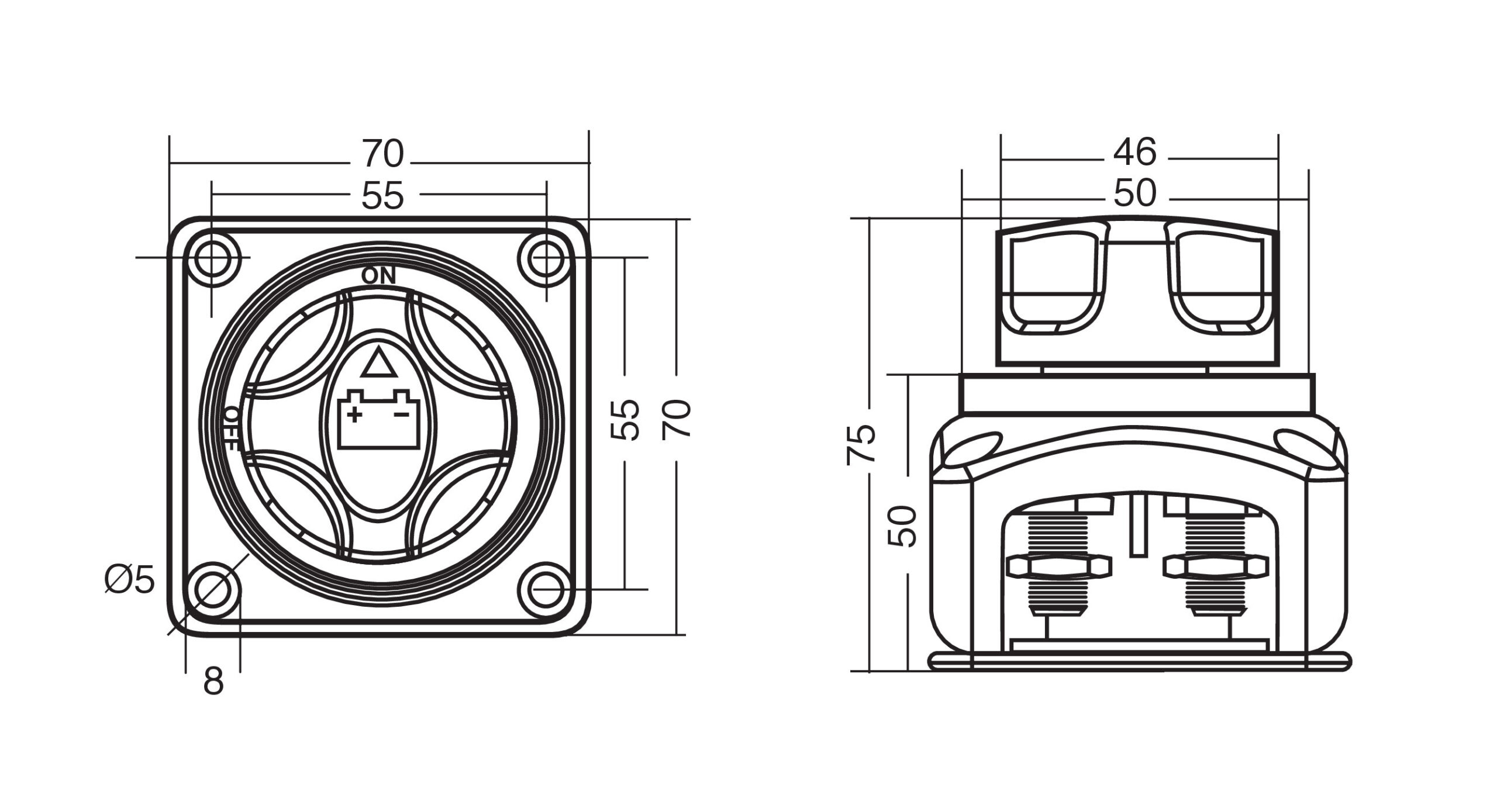 Interruttore stacca batteria a 3 posizioni - 12/50V - immagine 4
