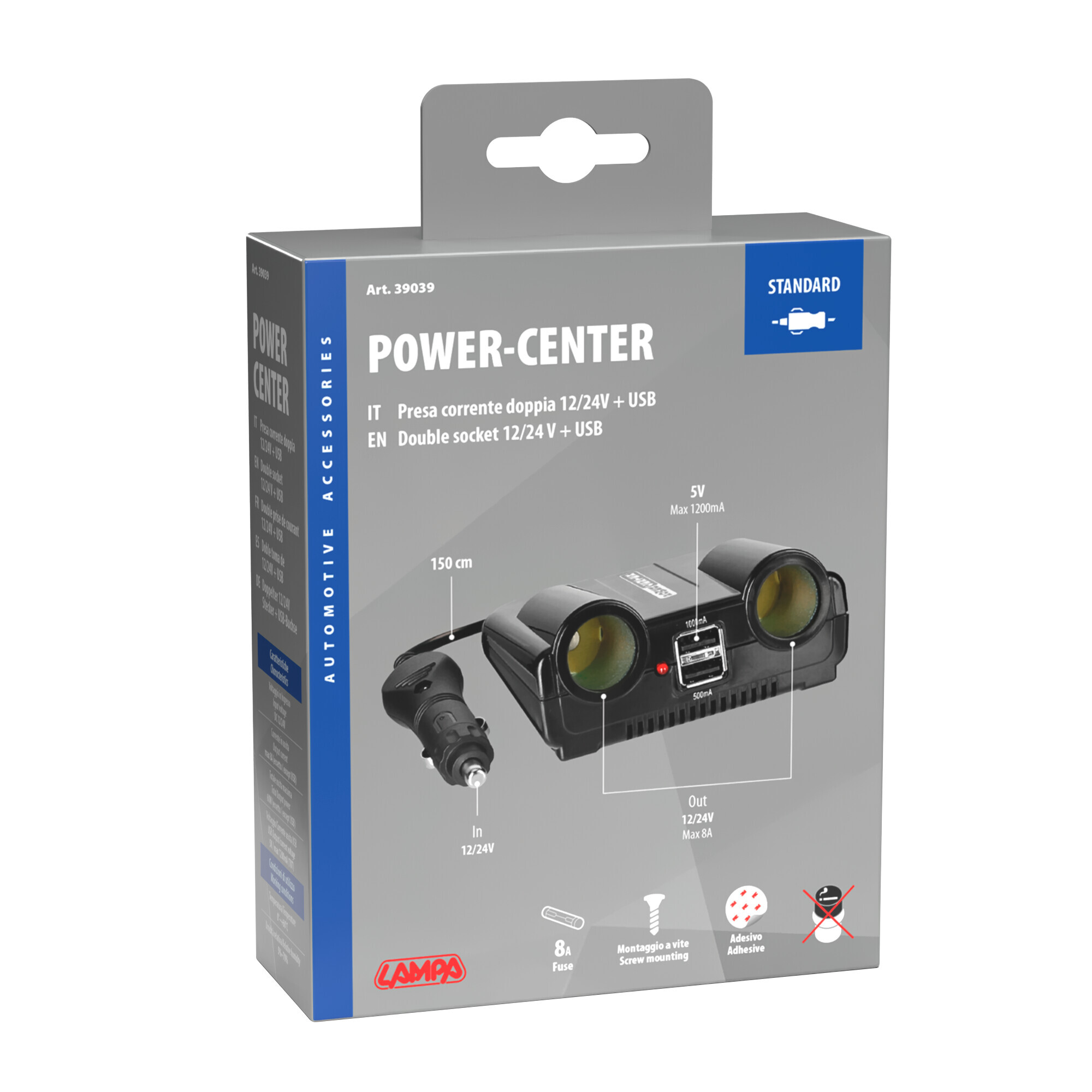 Power Center, presa corrente doppia con USB, 12/24V - immagine 4