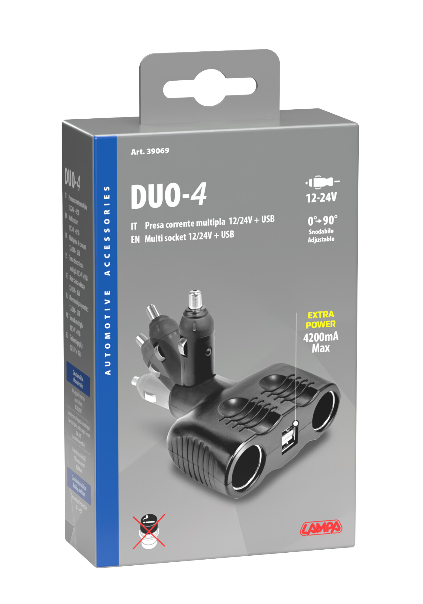 Duo-4, presa corrente doppia con USB - 12/24V - immagine 5