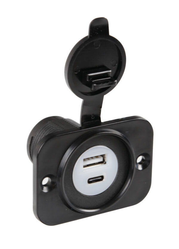 Ext-12, doppia presa Usb A + Usb C, montaggio ad incasso, 12/24V