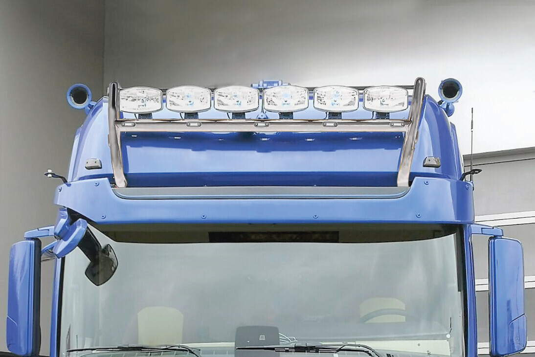 Barra portafari per tetto, stile H, 11 fori - compatibile per Mercedes Actros MP4 (09/11>09/19) BigSpace, Tetto da forare - Mercedes Actros MP5 (10/19>) BigSpace, Tetto da forare - Mercedes Actros MP5 F (11/21>) BigSpace, Tetto da forare - Mercedes Actros MP5 L (11/21>) BigSpace, Tetto da forare - immagine 2