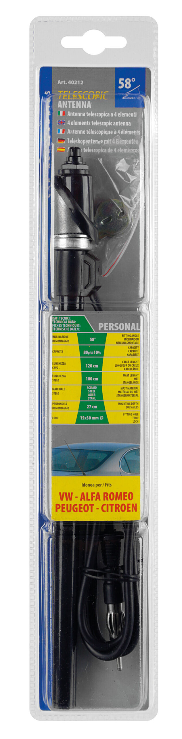 Antenna telescopica - 100 cm - 58° - immagine 2