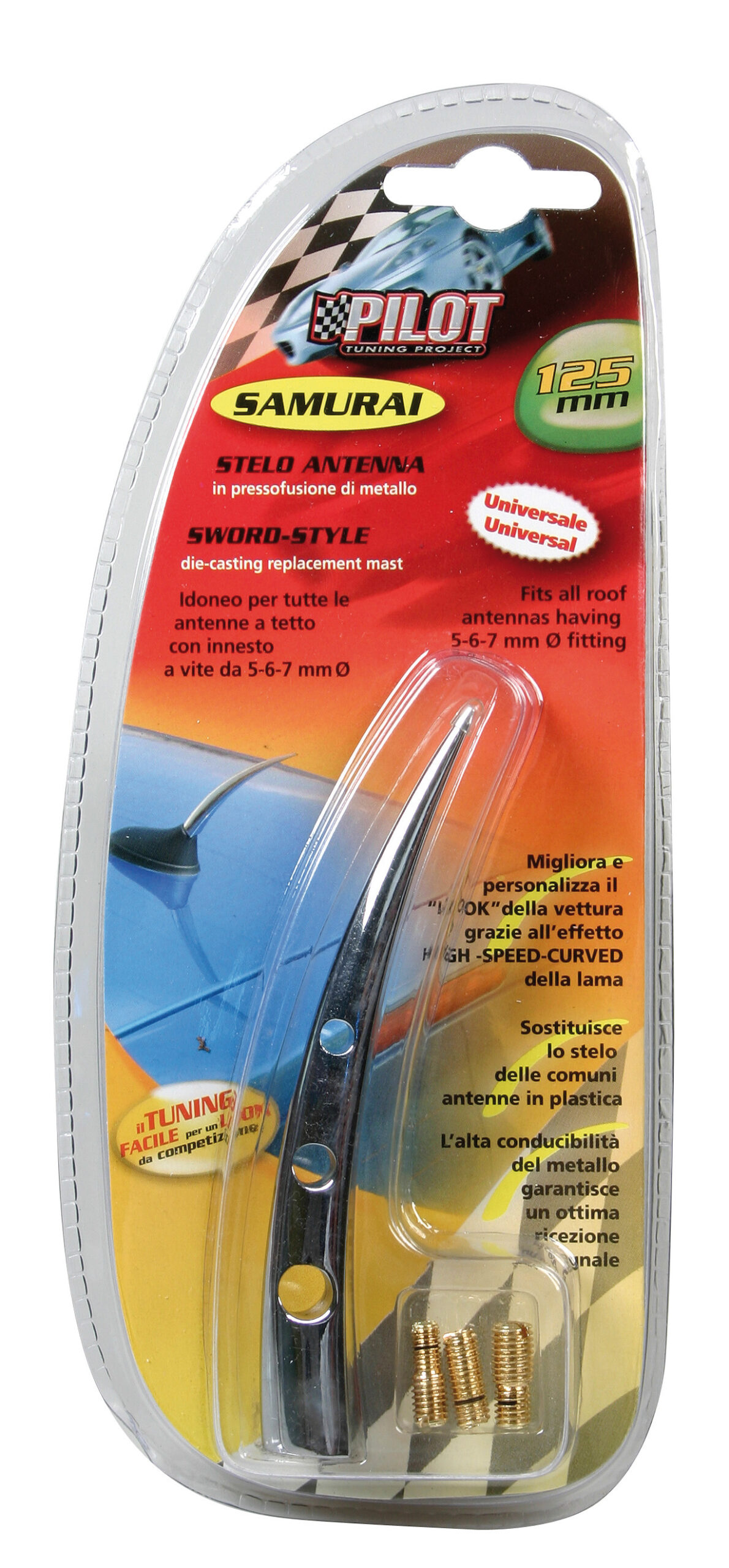 Samurai con Fori, stelo antenna - S - 12,5 cm - immagine 2