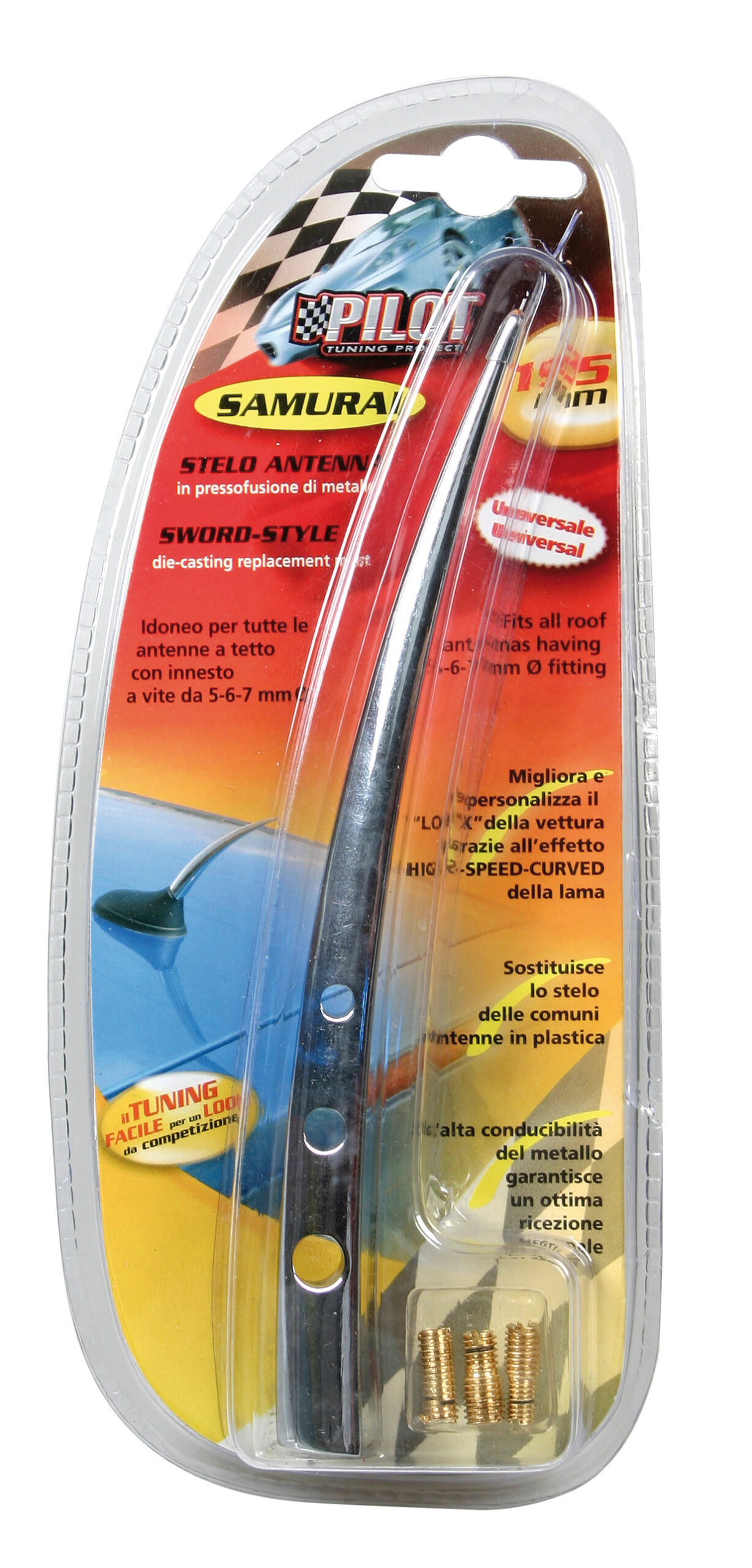 Samurai con Fori, stelo antenna - L - 19,5 cm - immagine 2