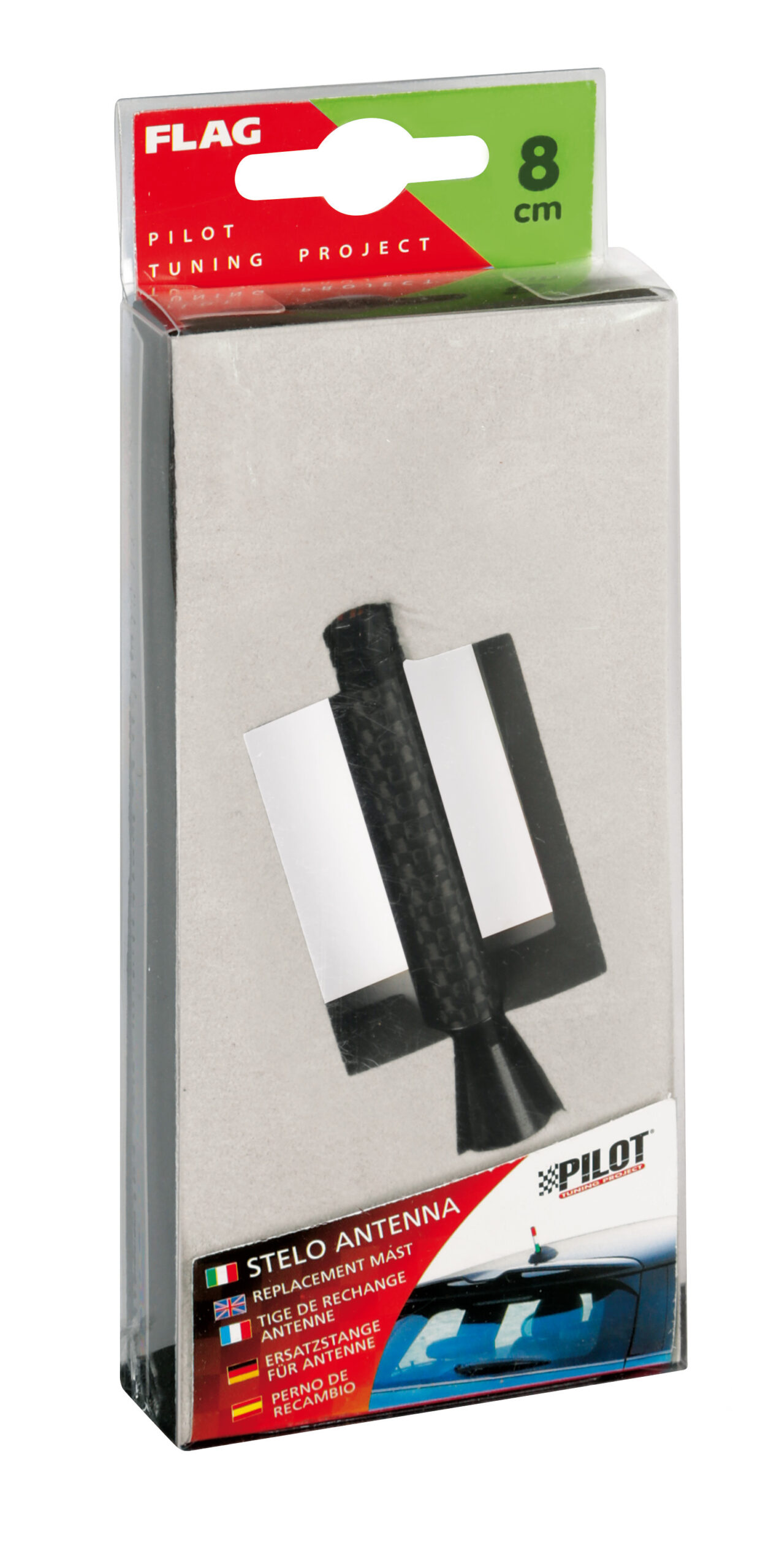 Flag, stelo antenna - 8 cm - Carbon-Look - immagine 2