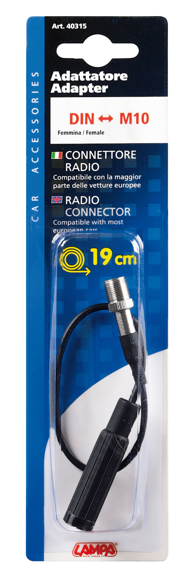 Adattatore antenna DIN femmina>M10 maschio - 19 cm - immagine 2