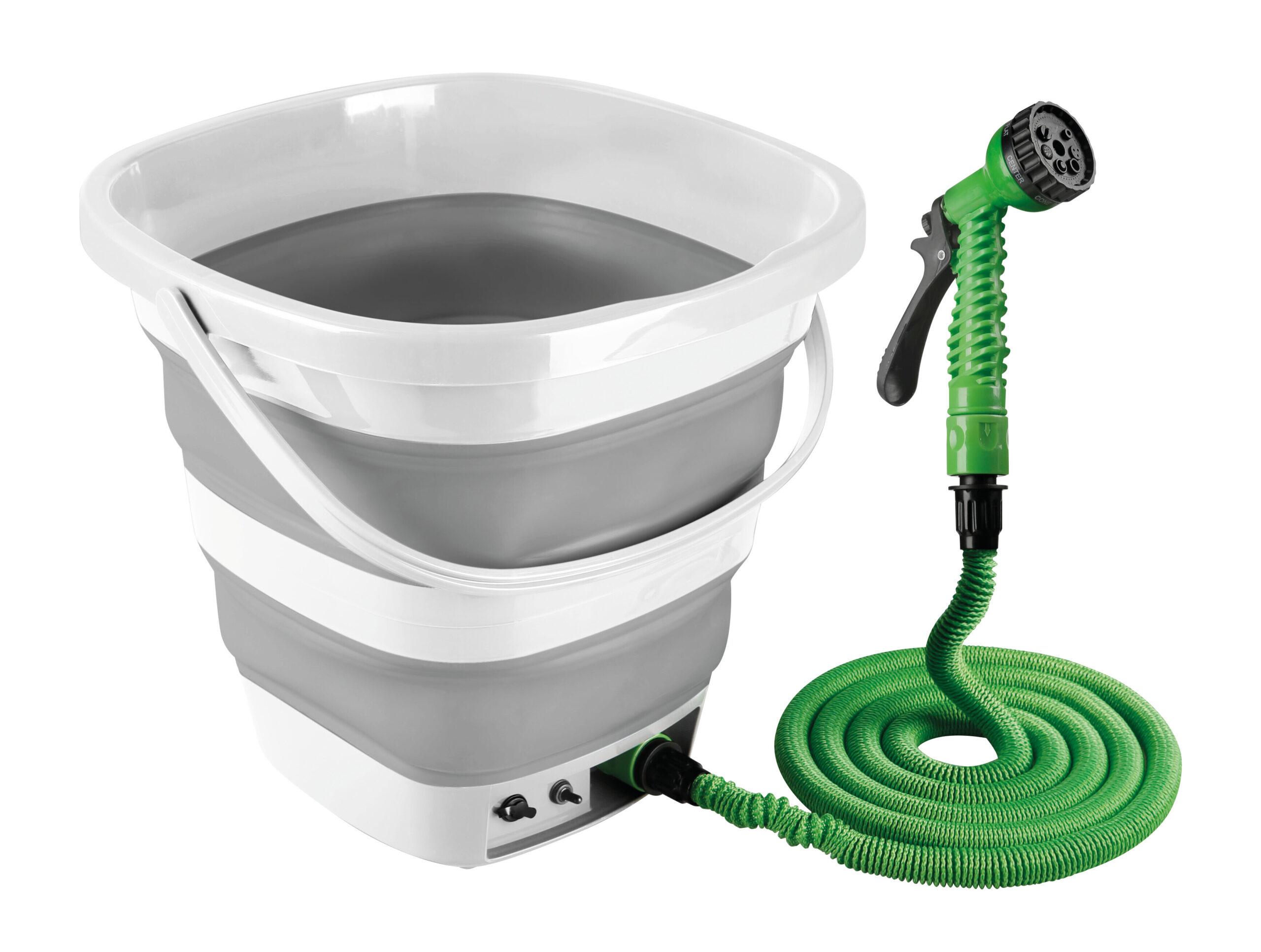 Aquarover, secchio pieghevole con pompa a batteria ricaricabile - 15 L