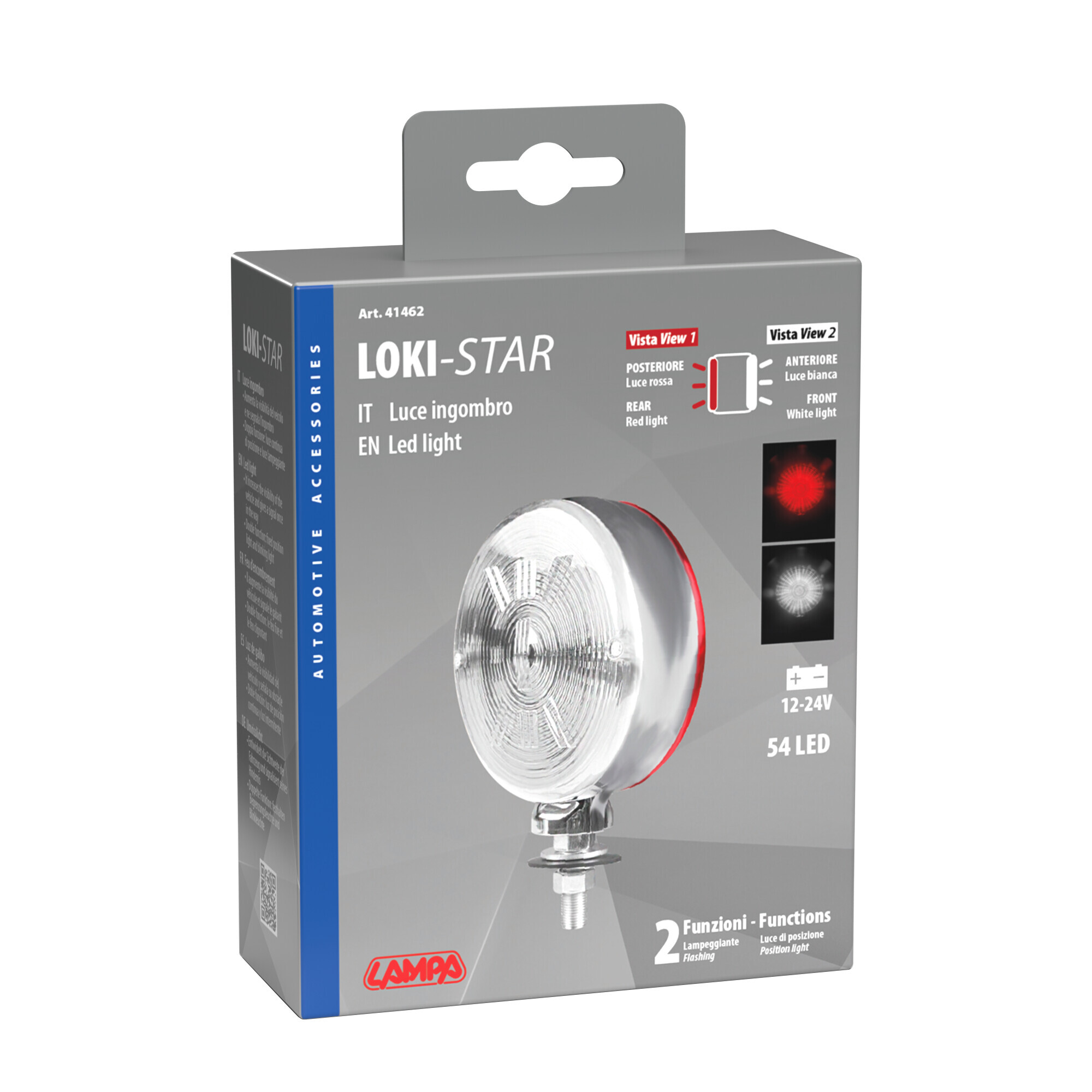 Loki-Star, luce decorativa, doppia funzione - 54 Led - 12/24V - Rosso/Bianco - immagine 6