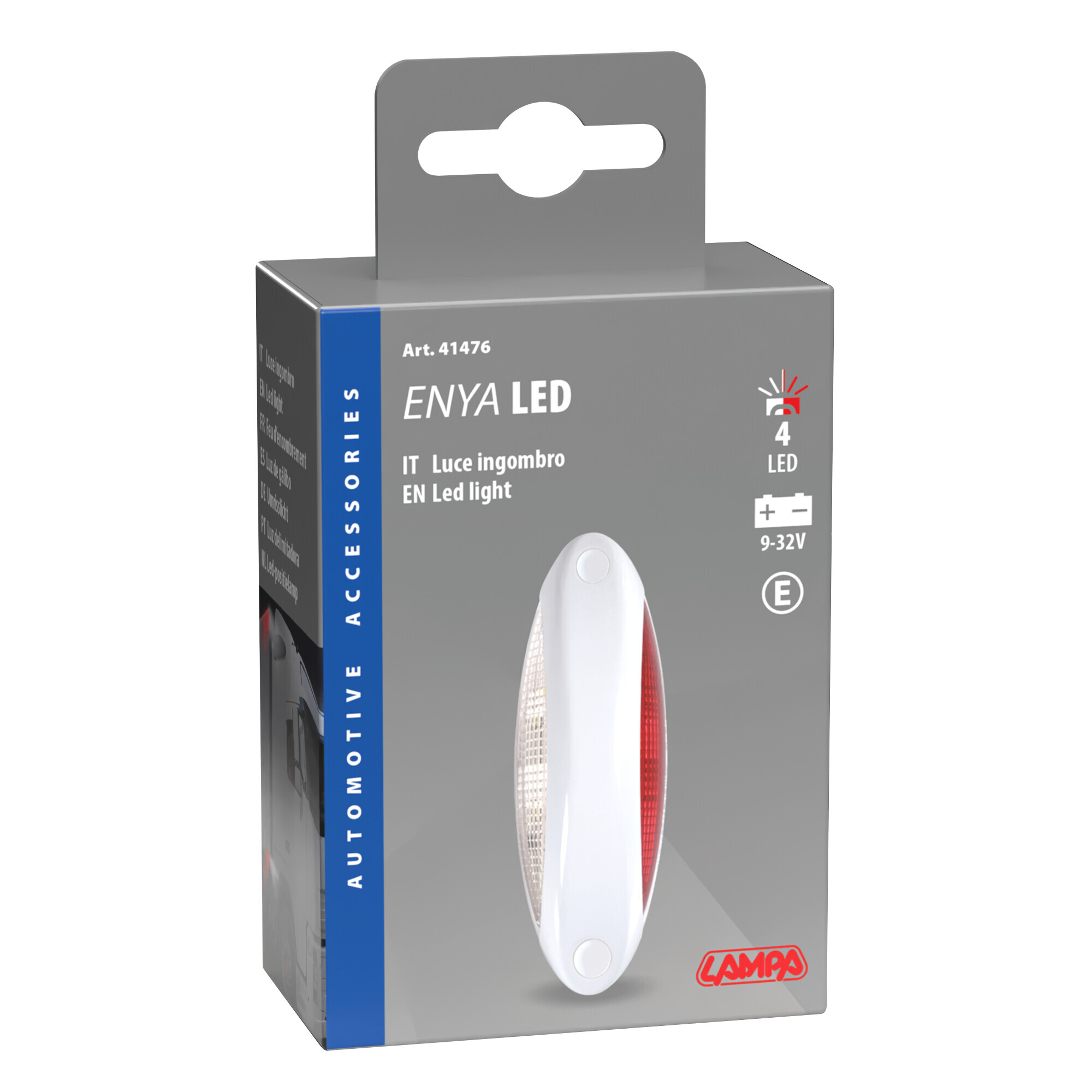 Luce ingombro - 4 Led - 12/24V - Bianco/Rosso - Scocca bianco 4 Luce ingombro - 4 Led - 12/24V - Bianco/Rosso - Scocca bianco - immagine 4