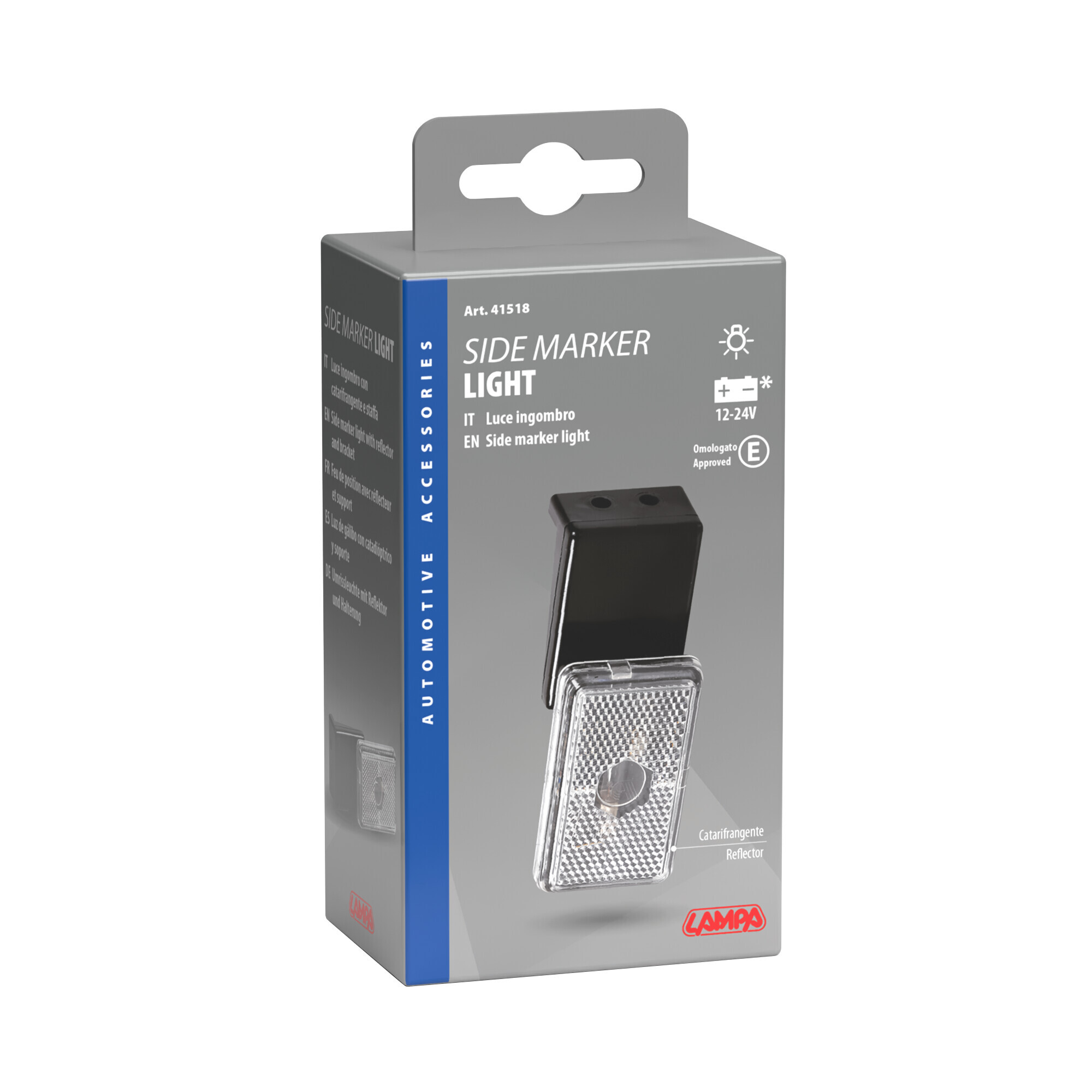 Luce ingombro con catarifrangente e staffa - 12/24V - Bianco 2 Luce ingombro con catarifrangente e staffa - 12/24V - Bianco - immagine 2