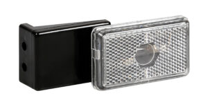 Luce ingombro con catarifrangente e staffa - 12/24V - Bianco