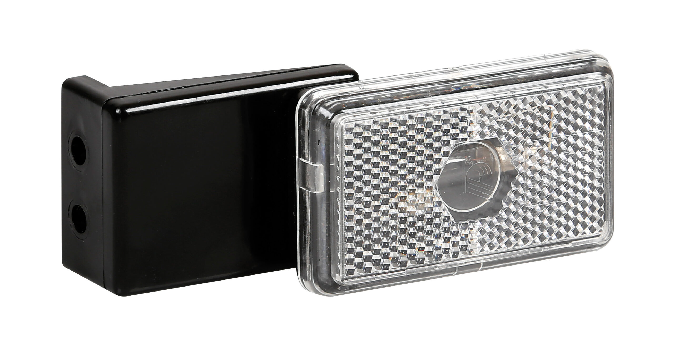 Luce ingombro con catarifrangente e staffa - 12/24V - Bianco 1 Luce ingombro con catarifrangente e staffa - 12/24V - Bianco