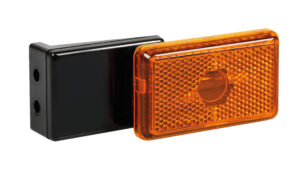 Luce ingombro con catarifrangente e staffa - 12/24V - Arancio
