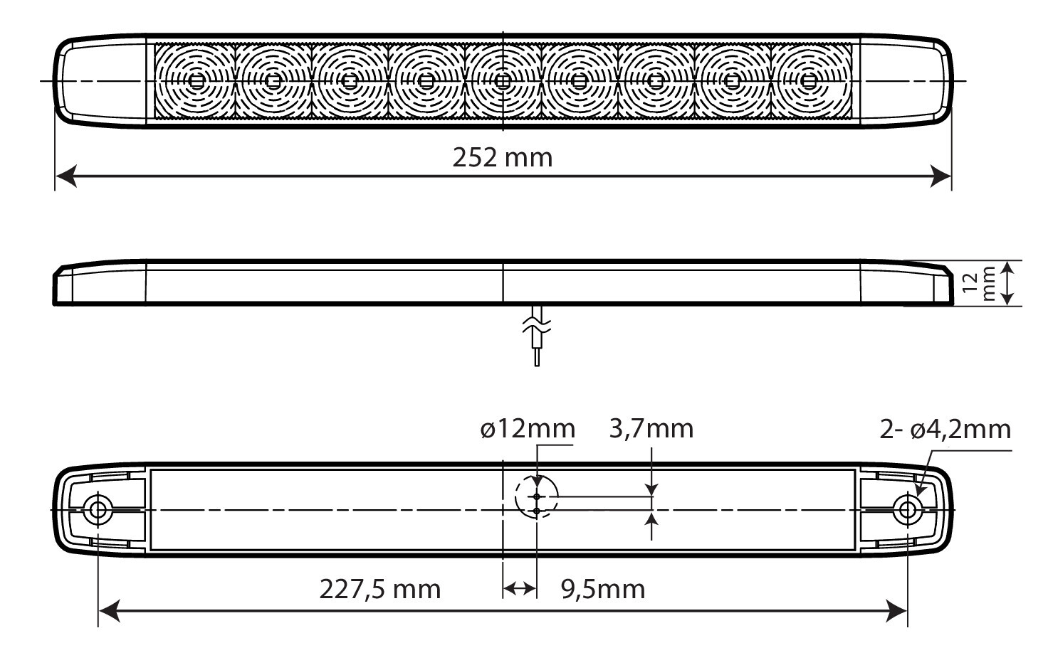 Illumi, luce ingombro - 9 Led - 12/24V - Rosso - 2 funzioni - immagine 5