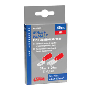 Kit 40 terminali-capicorda piatti - Rosso