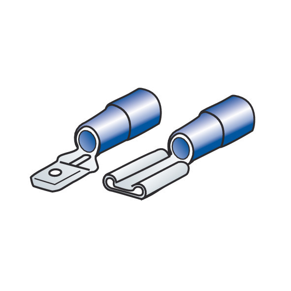 Kit 40 terminali-capicorda piatti - Blu - immagine 2