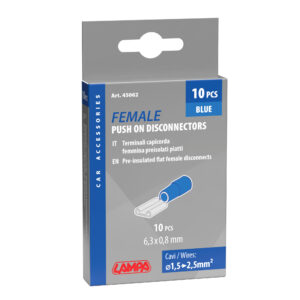 10 terminali - capicorda femmina piatti - Blu