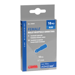 10 terminali - capicorda femmina rotondi - Blu