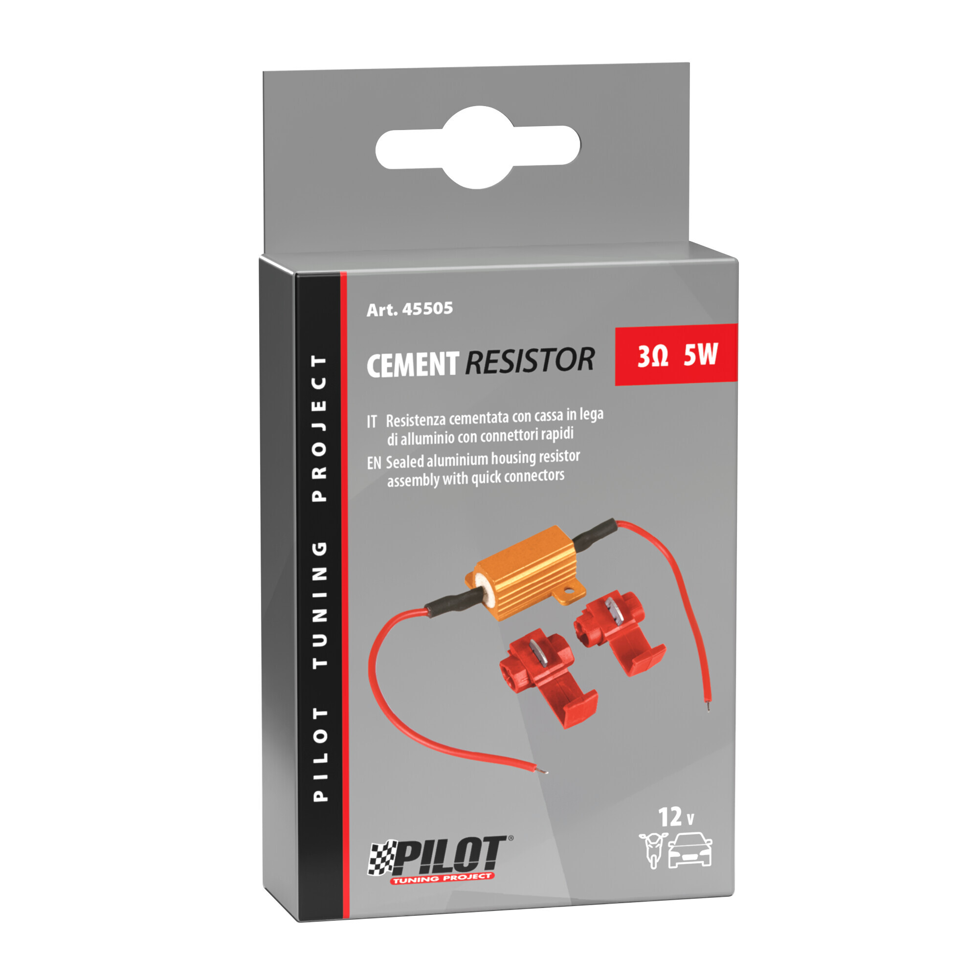 Resistenza cementata, 12V - 3 OHM - 5 W - immagine 2