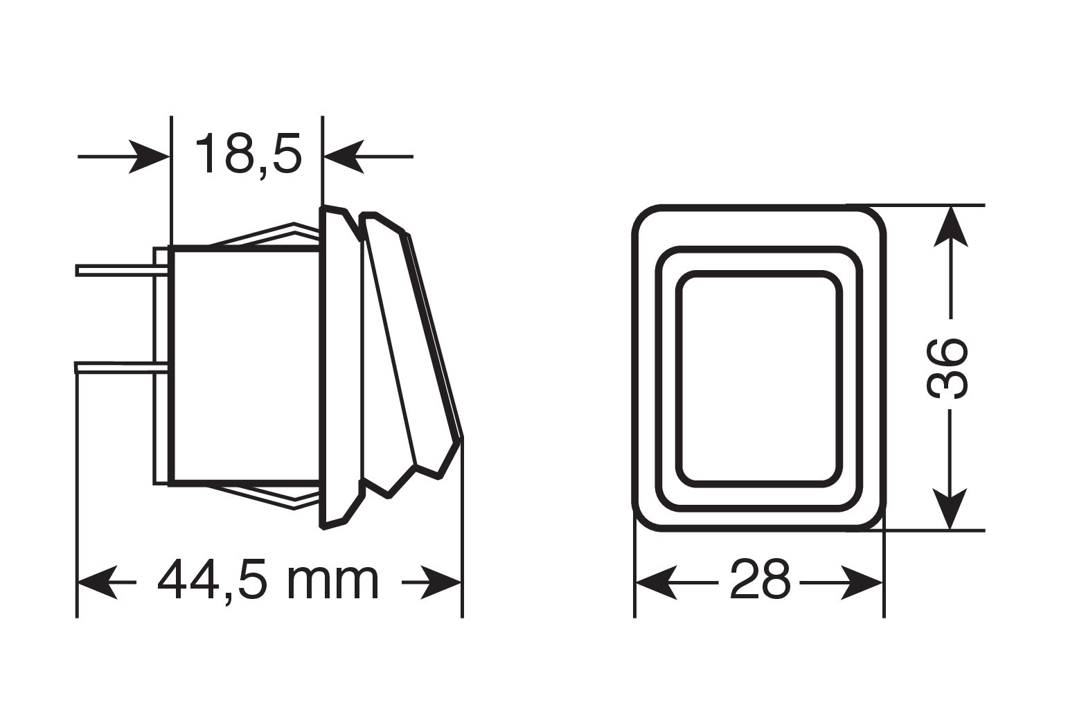 Interruttore impermeabile con spia a Led - 12/24V - Rosso - immagine 3