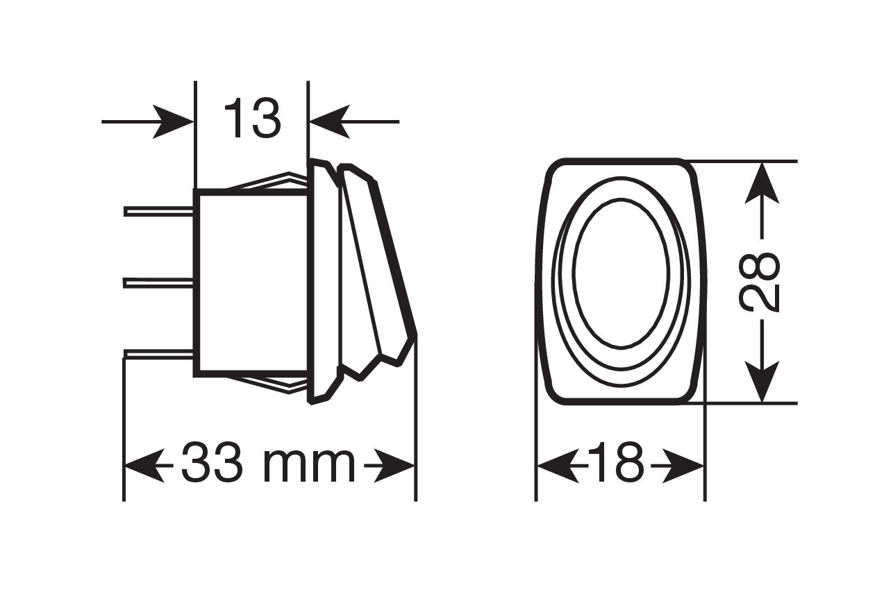 Micro interruttore impermeabile con spia a Led - 12/24V - Rosso - immagine 3