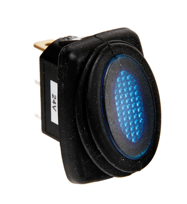 Micro interruttore impermeabile con spia a Led - 12/24V - Blu