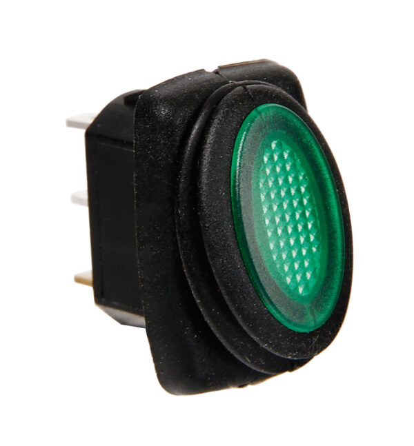 Micro interruttore impermeabile con spia a Led - 12/24V - Verde