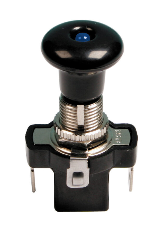 Interruttore tira-spingi con spia a Led - 12/24V - Blu - 10A