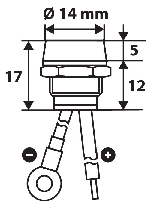 Spia a Led, in ottone cromato - 12/24V - Verde - 15A - immagine 3