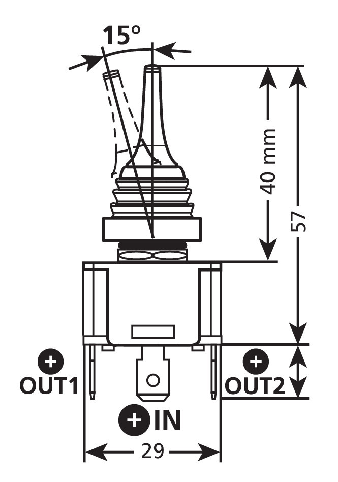 Interruttore a leva con cuffie intercambiabili - 12/24V - 20A - immagine 3