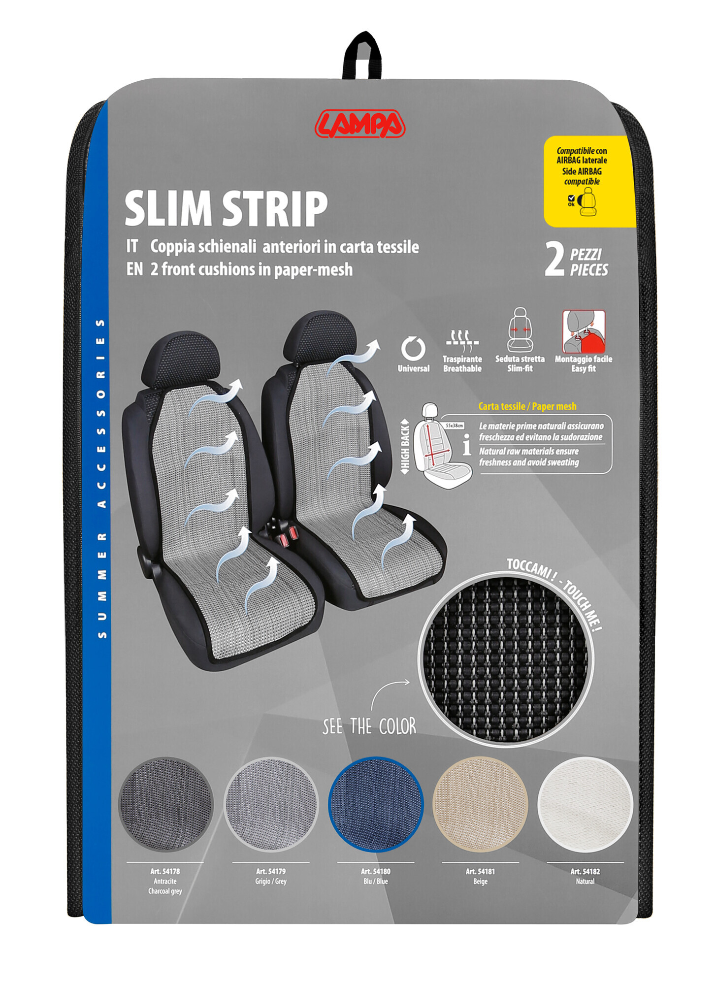 Slim Strip, coppia schienali anteriori - Antracite - immagine 3