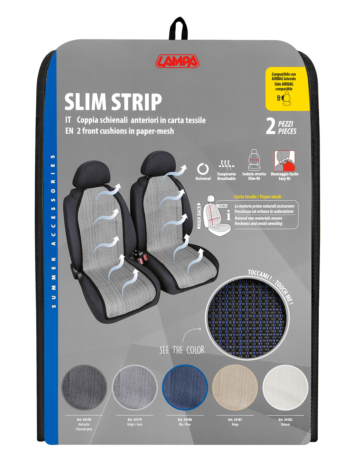 Slim Strip, coppia schienali anteriori - Blu 3 Slim Strip, coppia schienali anteriori - Blu - immagine 3