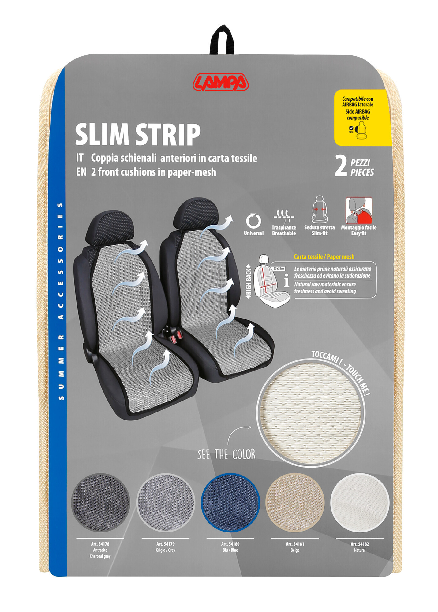 Slim Strip, coppia schienali anteriori - Naturale 3 Slim Strip, coppia schienali anteriori - Naturale - immagine 3