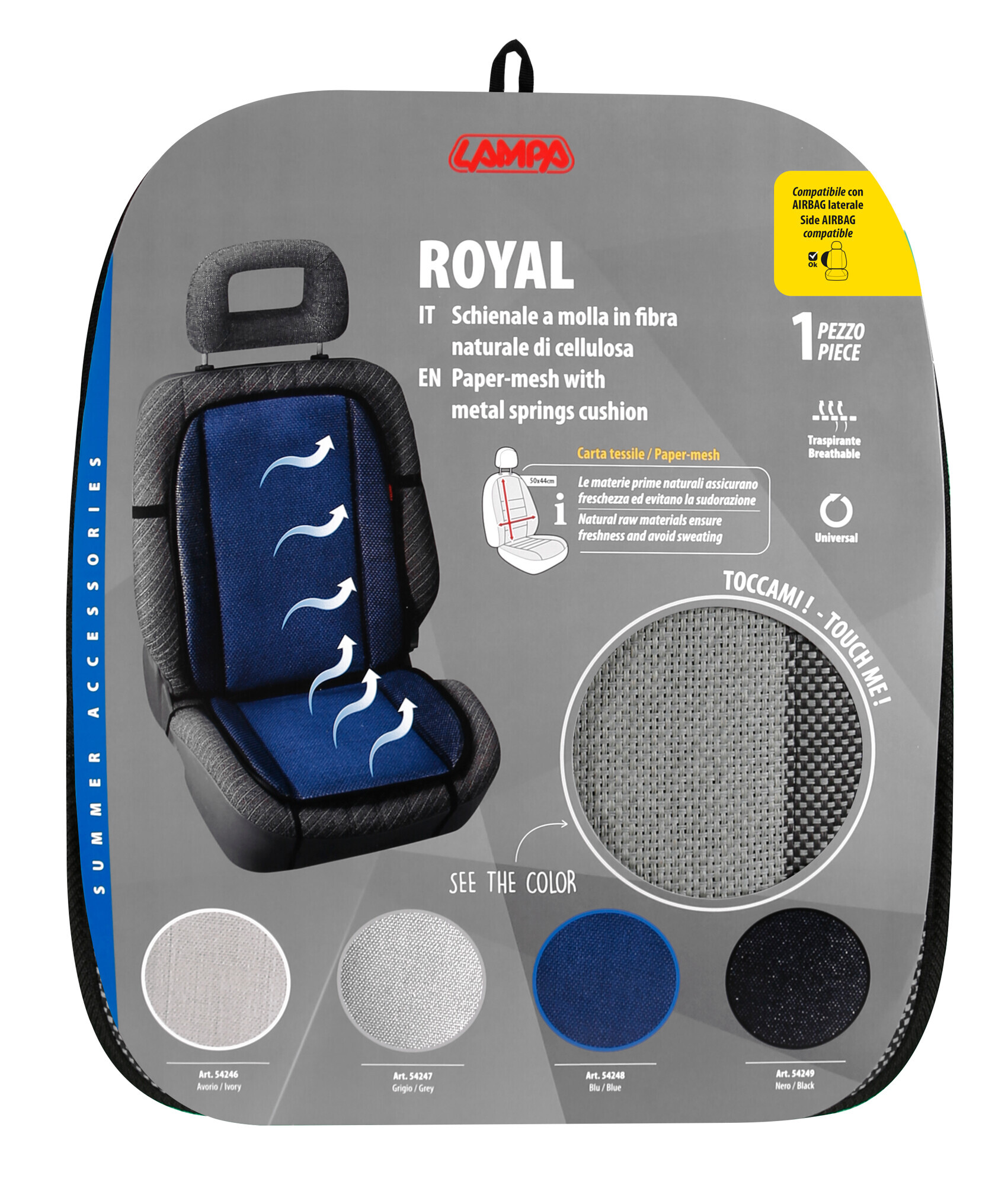 Royal, schienale a molle in fibra naturale di cellulosa - Grigio - immagine 2