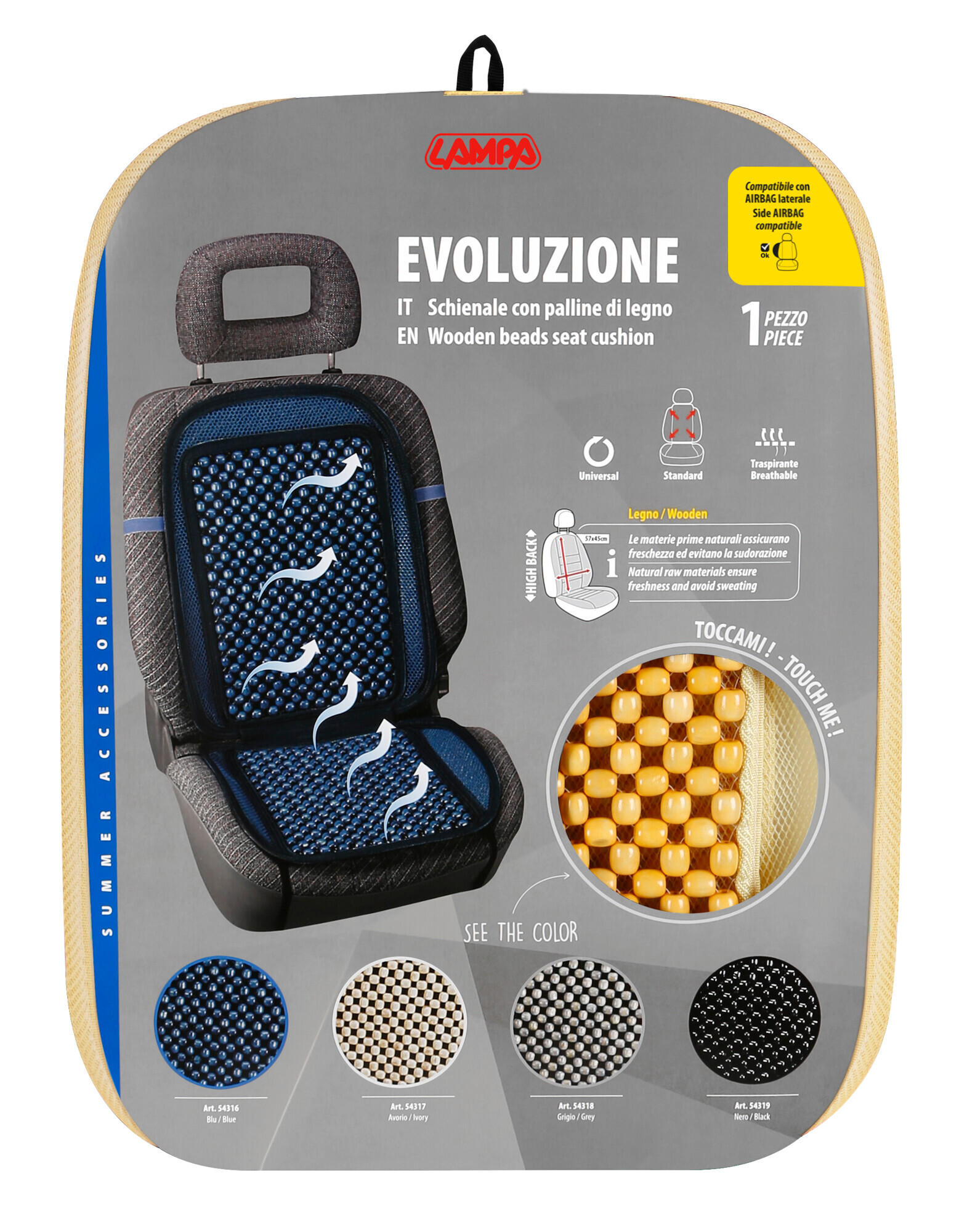 Evoluzione, schienale in palline di legno - Avorio 2 Evoluzione, schienale in palline di legno - Avorio - immagine 2