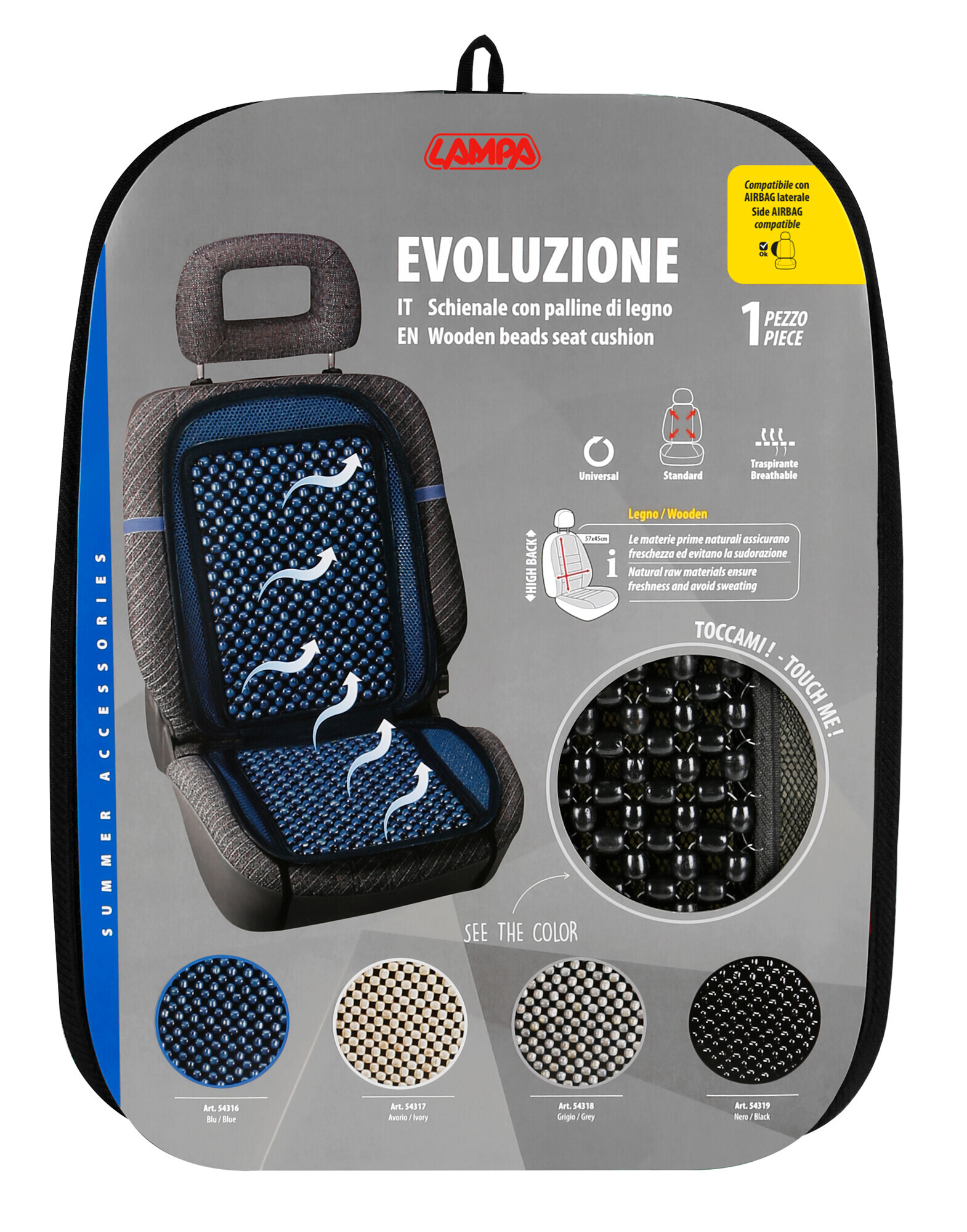 Evoluzione, schienale in palline di legno - Nero - immagine 2