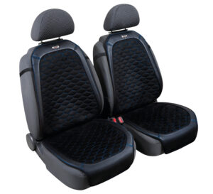 Daytona, coppia coprisedili anteriori in Skeentex e tessuto microfibra scamosciato - Nero/Blu