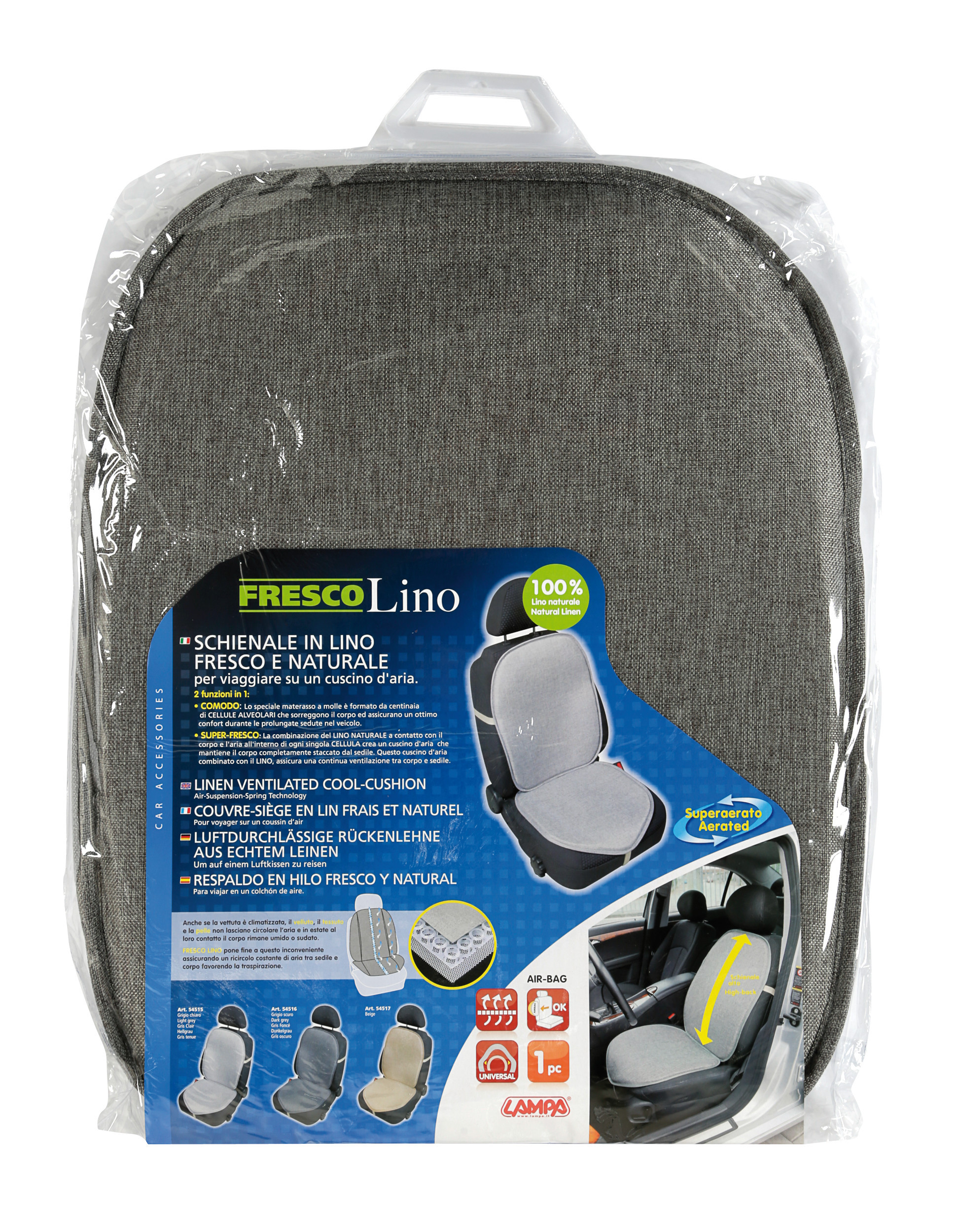 Fresco Lino, schienale in lino fresco e naturale - Grigio scuro - immagine 3