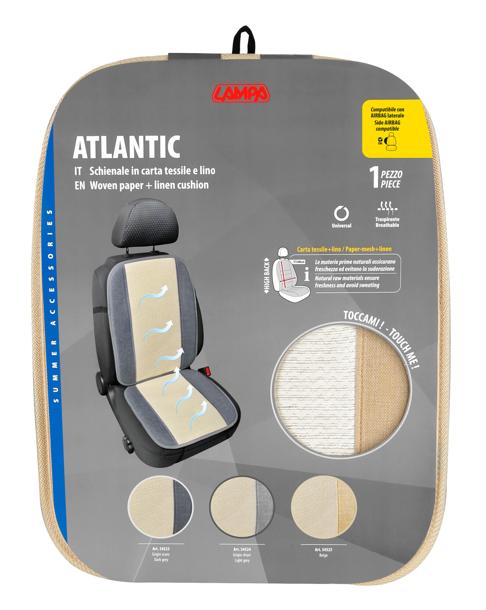 Atlantic, schienale in carta tessile e lino - Beige 3 Atlantic, schienale in carta tessile e lino - Beige - immagine 3