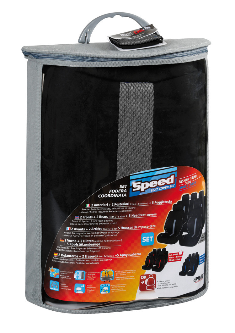 Speed, set fodere coordinate - Nero/Grigio - immagine 2