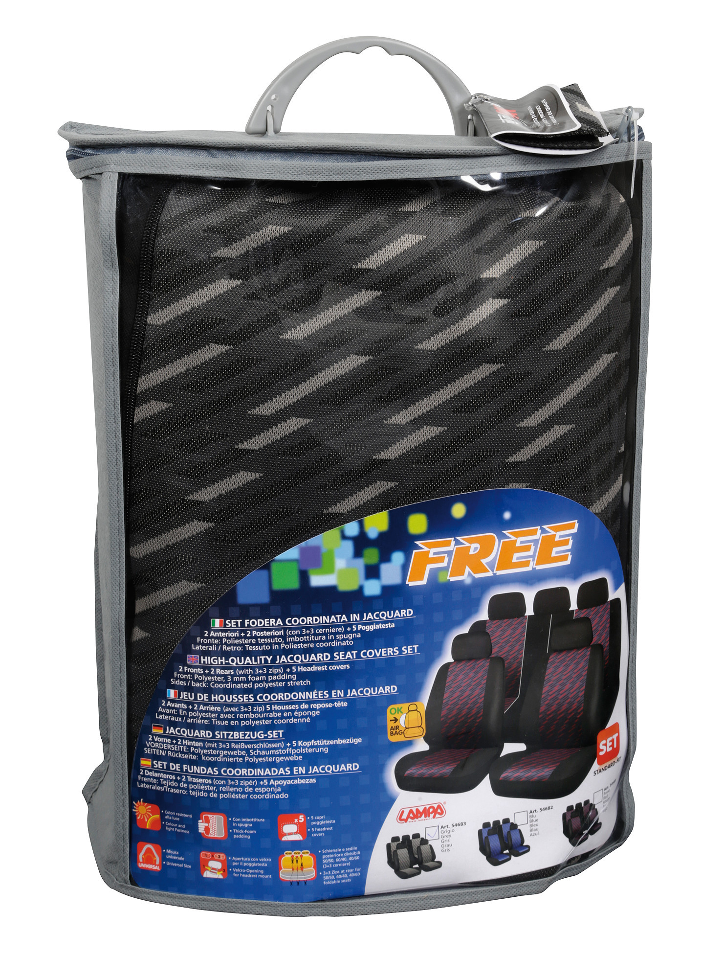 Free, set fodere coordinate - Nero/Grigio - immagine 3