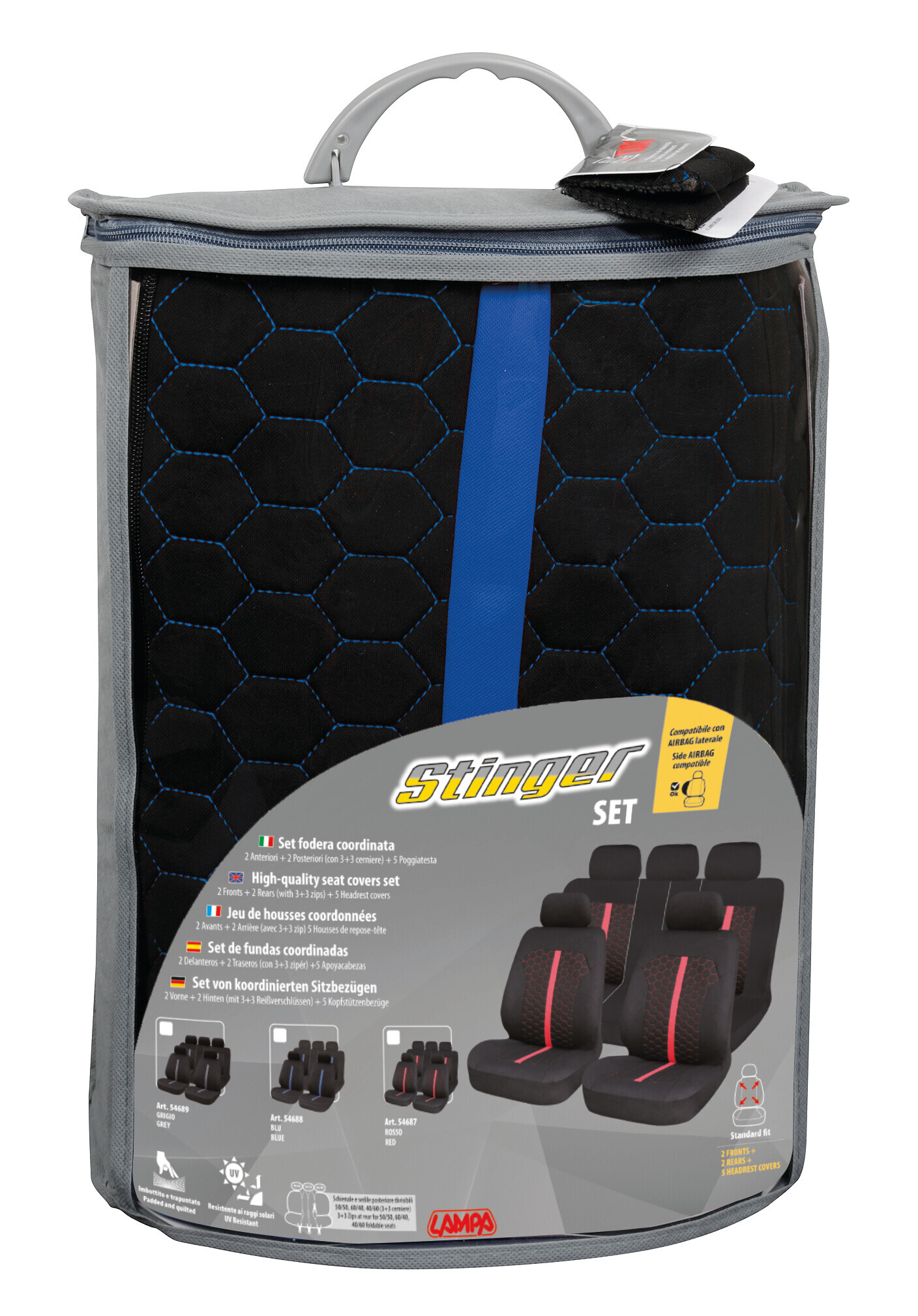 Stinger, set fodere coordinate - Nero/Blu - immagine 3