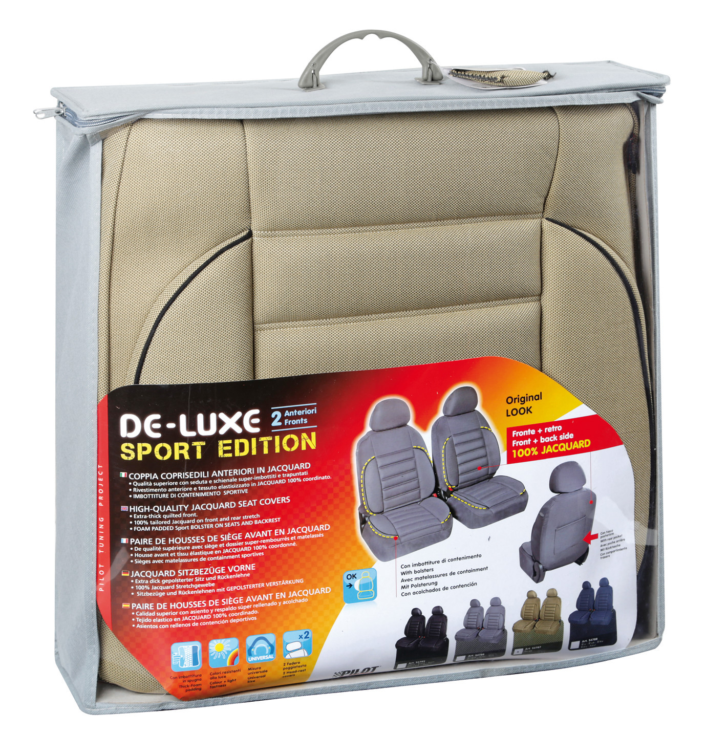 De-Luxe Sport Edition, coppia coprisedili anteriori - Beige - immagine 3