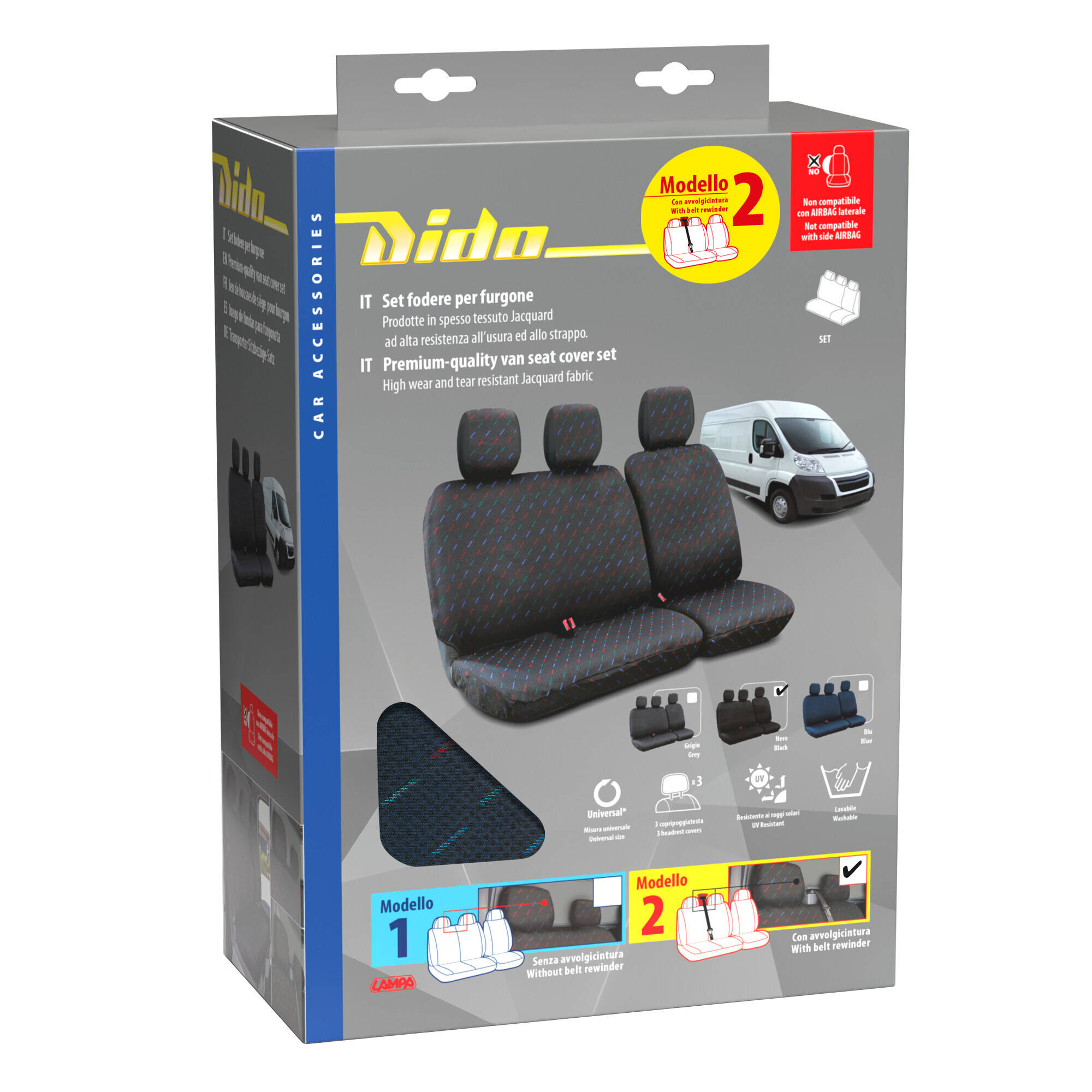 Dido-2, set fodere per furgone con avvolgicintura - Blu - immagine 3