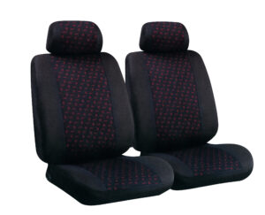 Glamur, coppia coprisedili anteriori in jacquard, universali - Nero