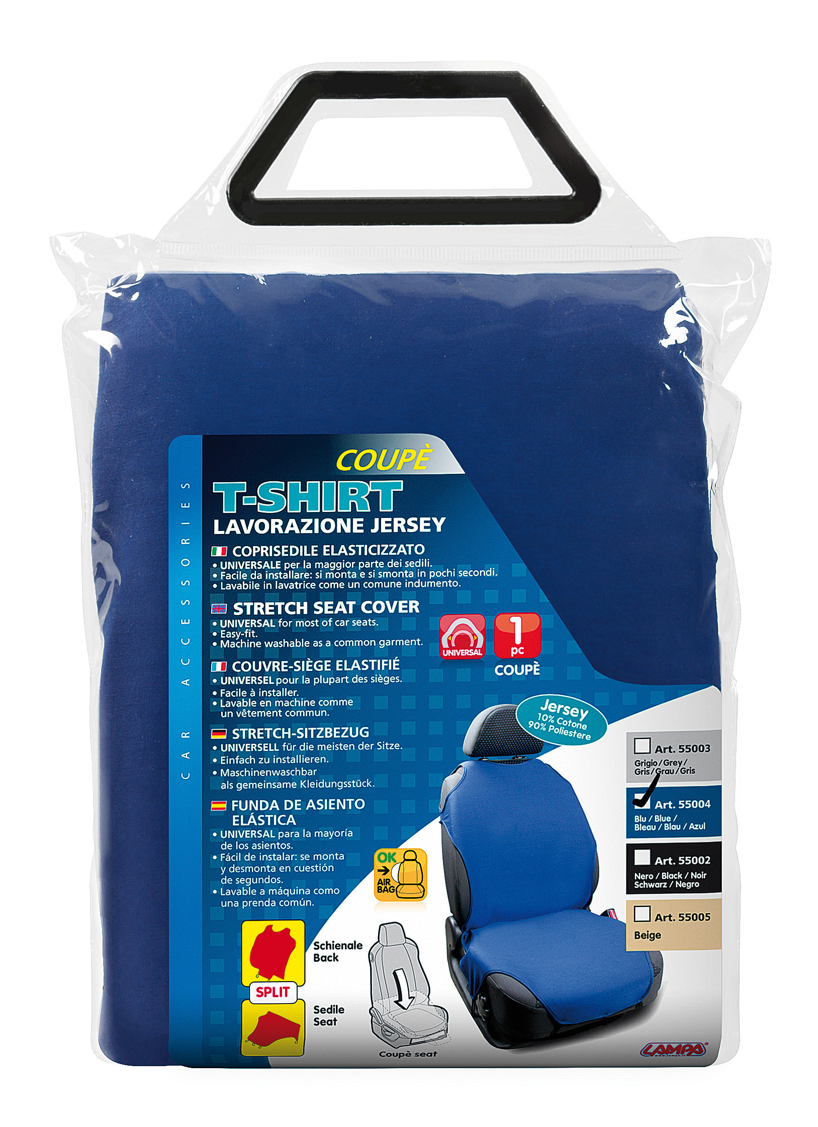 T-Shirt coupè, coprisedile elasticizzato - Blu - immagine 2